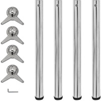 Vidaxl 4 Height Adjustable Table Legs Chrome 28""