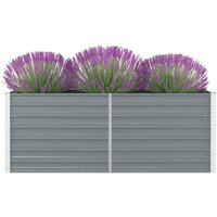 Vidaxl Raised Garden Bed 63""X31.5""X17.7"" Galvanized Steel Gray