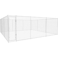 Vidaxl Outdoor Dog Kennel Galvanized Steel 224.4""X224.4""X72.8""