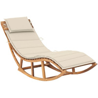Vidaxl Rocking Sun Lounger With Cushion Solid Teak Wood