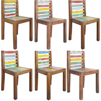 Vidaxl Dining Chairs 6 Pcs Solid Reclaimed Wood