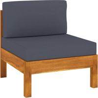 Vidaxl Middle Sofa With Dark Gray Cushions Solid Acacia Wood