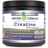 Amazing Formulas Micronized Creatine Monohydrate - 5000 Mg Micronized Creatine Per Serving - Ideal Pre & Post Workout Supplement (1 Lb (Unflavored))