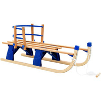 Vidaxl Folding Snow Sledge With Backrest Wood 46.9""