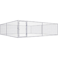 Vidaxl Outdoor Dog Kennel Galvanized Steel 13.1'X13.1'X3.3'