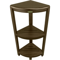 Teak Three Tier Corner Corner Shower Shelf  In  Brown Finish