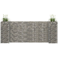 Vidaxl H-Shaped Gabion Planter Steel Wire 102.4""X15.7""X39.4""