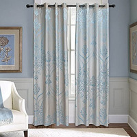 Dolce Mela Tall Jacquard Curtain Panels - Luxury Semi-Blackout Drapes, Troyes Dmcu815, Coffee, X-Large