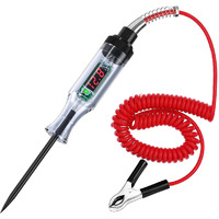 Test Light Automotive, Automotive Circuit Tester, Dc 6V-24V Digital Led Test Light With Portable, Auto Bidirectional Voltage Tester Electric Test Pen With Voltmeter And Probe