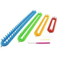 Wayion Knitting Loom Set With Hook Needle Kit Yarn Cord Knitter 4 Hat Looms Long Knitting Loom Diyfor Scarf Sweater Shawl Blankets