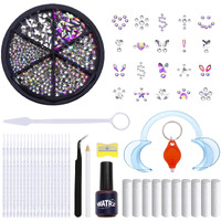 Watrz 380 Pcs Teeth Gem Kit,Tooth Gems Kit For Teeth Diy Crystals Teeth Diamonds Jewel Kit For Girls Y2K Professional Fashionable Butterfly Love Cross Spider For Boys Harmless (Short Time)