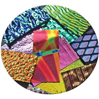 Assorted Dichroic On Black Glass Pieces - 96 Coe, Made In America, 2 Oz.