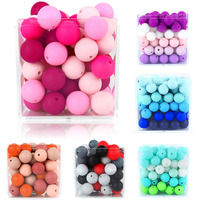 15Mm Silicone Beads, 120 Pcs Silicone Round Beads, Round Silicone Beads For Pens, Silicone Beads Bulk Set, Spacer Silicone Beads For Keychain Making, Silicone Mix Beads