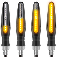 Kinstecks 4Pcs Motorcycle Indicators Flowing Turn Signal Lights Motorbike Turning Indicators 12V 12 Leds Bulbs