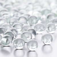 Cys Excel Clear Glass Marble Gemstone Vase Filler (1 Lb) | Multiple Color Choices Aquarium Glass Round Marble Beads | Decorative Mosaic Glass Gem Pebbles (Approx. 80-93 Pcs)