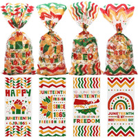 100 Pcs Juneteenth Goodie Bags, Juneteenth Gift Bags For Party Decorations, Juneteenth Decorations Treat Cellophane Candy Bags For African American Freedom Day Celebration Party Favor Supplies