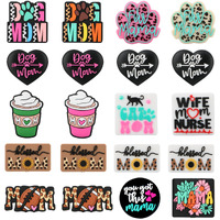 Sunrony 20Pcs Mom Silicone Focal Beads Bulk, Pattern Silicone Beads For Keychain Making Silicone Focal Beads For Pens Mama Silicone Beads For Crafts Decoration(Mom Theme Mixed)