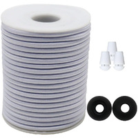 Zhfmly 4Mm White Bungee Roll Elastic String Shock Rope 50Ft Elastic Stretchy Cord Th Nylon Sleeve And Heavy Strength For Shoes Laces, Kayak Decks, Diy Crafts Sewingzh130
