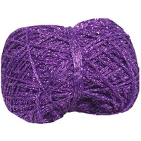 Clisil Purple Glitter Yarn Crochet Thread Sparkle Metallic Lurex Lame Shine Yarn Bag Decorations 40G