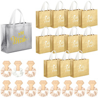 Sweetude 24 Pcs Bridesmaid Gift Bags Including 12 Pcs I Do Crew Bachelorette Bags, 12 Pcs Silk Bridesmaid Scrunchies Bridal Party Gifts Reusable Bridesmaid Gifts For Wedding Bridal (Silver, Gold)
