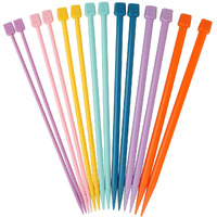 Coopay 14Pcs Plastic Knitting Needles For Beginner And Kids, 10 Inch Long Straight Knitting Needles Single Pointed Needles Colorful Knit Needle Set Knitting Kit Diy Craft Yarn Weaving Tool,4Mm To 10Mm