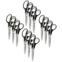 Blue Summit Supplies Titanium Scissors, 8 Inch Multi Purpose Scissors With Comfort Grip, Sharp Nonstick Scissors For Home, Office, Or Craft Use, Black, 12 Pack