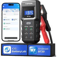 12V Car Battery Tester, Topdon Bt20 Battery Load Tester 100-2000Cca, Cranking&Charging Test Via App, Record Voltage History, Automotive Battery Analyzer&Checker For Car Truck Suv Boat