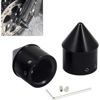 Benlari Black Front Axle Nut Covers Spike Axle Caps Compatible For Harley Touring Softail Sportster Dyna Street Glide Road King Road Glide Electra Glide Iron 883 2008-2024