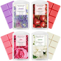 Scentorini Wax Melts, Wax Cubes, Soy Wax Cubes For Wax Warmer, Wax Melts For Christmas Decor, Rose, Lavender, Jasmine, Cherry, 4 X 2.5 Oz