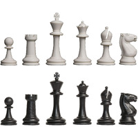 Competition Plastic Chess Set - Pieces Only - 3.75"" Black & White
