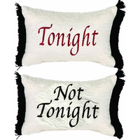 Manual 12.5 X 8.5-Inch Decorative Throw Pillow, Tonight Or Not Tonight Reversible Damask