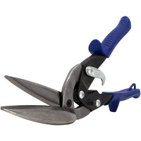 Midwest Power Cutters Long Cut Snip - Straight Cut Offset Tin Cutting Shears With Forged Blade & Kush'N-Power Comfort Grips - Mwt-6516