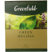 Greenfield Green Melissa Green Tea Collection Finely Selected Speciality Tea 100 Double Chamber Teabags With Tags In Foil Sachets
