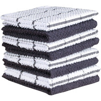 Amour Infini Terry Dish Cloths Set Of 8 Highly Absorbent Quick Dry Dish Rags Reusable Soft Cotton Dishcloths For Kitchen Cleaning & Drying Dishes (12X12 Inch - Dark Grey)