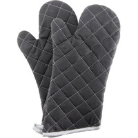 Oven Mitts Flame Retardant Mitts Heat Resistant To 425 F 15 Inch Black Color 2-Pack