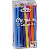 Rite Lite Deluxe Multicolor Chanukah Candles, Comes With 45 Candles, Hanukkah Gifts, Hanukkah Candles, Hanukkah Multicolor Candles, Hanukkah Bulk Candles