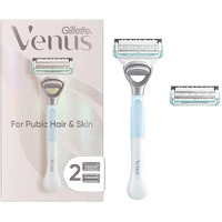 Gillette Venus Intimate Grooming Razors For Women, Bikini Razors For Women, 1 Venus Razor Bikini Trimmer, 2 Razor Blade Refills, Pink, (Package May Vary)