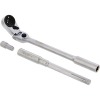 Vim Tools Flex Socket Ratchet To T Handle Wrench 3Pc Set - 1/4In Small Ratchet Set With Socket Extension And Adapter