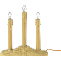 Creative Hobbies 3 Light Electric Candolier Indoor Christmas Candle Lamp, Ivory Plastic With Clear C7 Light Bulbs
