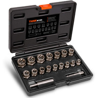Thinkwork Bolt Extractor Kit, 18 Pieces Bolt Extractor Set, Stripped Bolt Extractor For Removing Damaged, Frozen, Rusted, Rounded-Off Bolts, Nuts & Screws