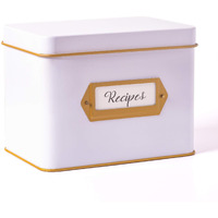 Heart & Berry White Recipe Box With 24 4X6 Recipe Cards And 12 Dividers - Recipe Cards And Box Set - Recipe Tin For 4 X 6 Inches Recipe Cards