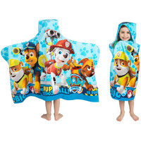 Franco Kids Bath And Beach Soft Cotton Terry Hooded Towel Wrap, 24"" X 50"", Paw Patrol Blue