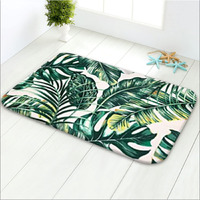 Livilan Green Bathroom Rug, Green Bath Mat, Leaf Bath Mat, Leaf Bathroom Rug, Tropical Bath Mat, 16"" X 24"", Tropical Bathroom Rug
