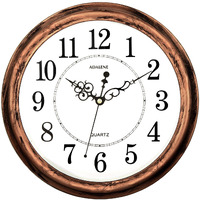 Adalene 13-Inch Decorative Wall Clock Silent Non-Ticking - Vintage Retro Kitchen Wall Clock, Bathroom - Large Wall Clocks For Living Room D  Cor - Rustic Wall Clocks Battery Operated Silent Wall Clock