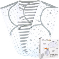 Mama Cheetah Organic Baby Swaddle Blanket, Adjustable Newborn Sleep Sacks, Easy Swaddles For Boys And Girls 0-3 Months, Nursery Swaddling Essentials, 3-Pack, Grey