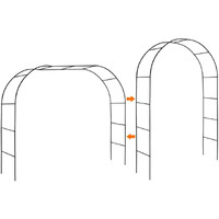 Mr.Ton Garden Arch Trellis For Climbing Plants Outdoor, Metal 7.8Ft Wide Arbor Arches For Raised Beds, Arched Pergola For Garden Wedding Decoration, Green