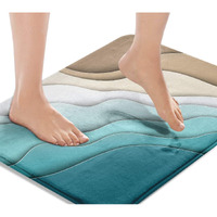Britimes Bath Mat For Bathroom, Bathroom Mats Rugs No Silp, Abstract Beach Washable Cover Floor Rug Carpets Floor Mat Bathroom Decorations 18X30 Inches For Kitchen Bedroom Indoor