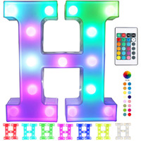Pooqla Colorful Led Marquee Letter Lights With Remote - Light Up Marquee Signs - Party Bar Letters With Lights Decorations For The Home - Multicolor H