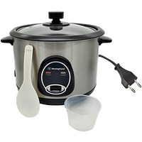 Westinghouse 220 Volt Rice Cooker 10 Cup, Non Stick Cooking Pot, Measuring Cup, Keep Warm Function-Stainless Steel-700W (Not For Use In Usa)