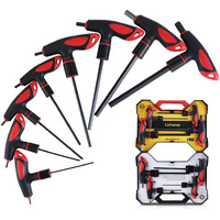Lichamp Sae T Handle Allen Wrench Set, Long Handle Allen Hex Key Standard, 5/64 To 3/8 Inch.